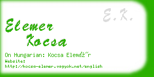 elemer kocsa business card